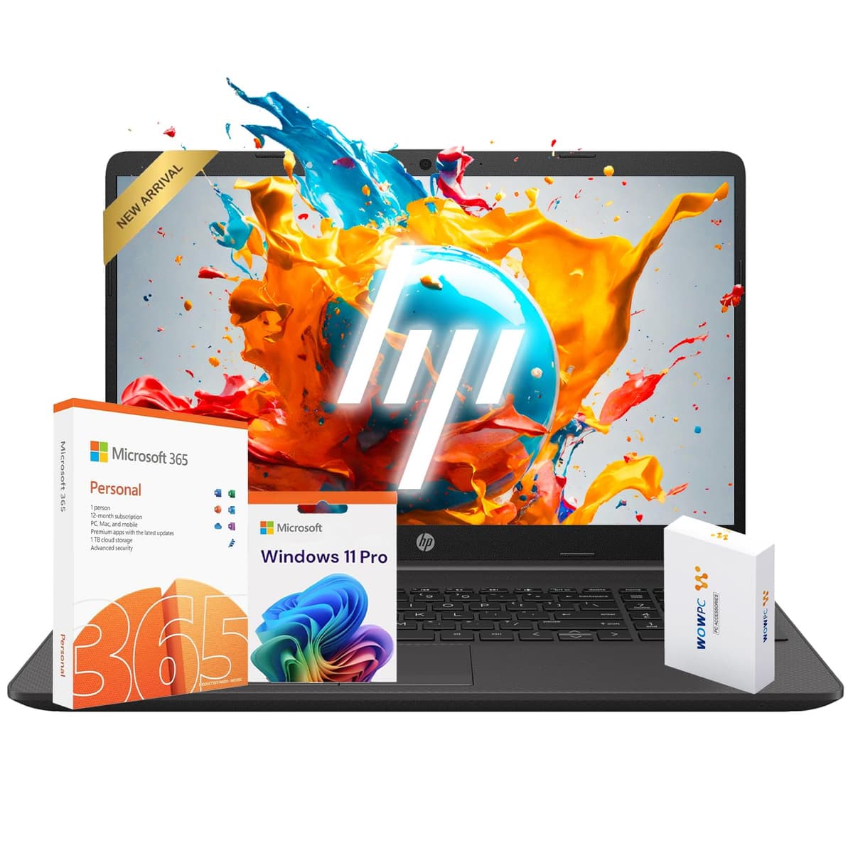 HP 15 Portátil para Hogar o Trabajo, Windows 11 Pro con Microsoft Office, Pantalla LED FHD de 15.6", 64GB RAM, SSD de 2TB, Potente Procesador Intel, Preparado para Copilot AI, Puerto Ethernet, Lector de Tarjetas SD, WOWPC USB G9