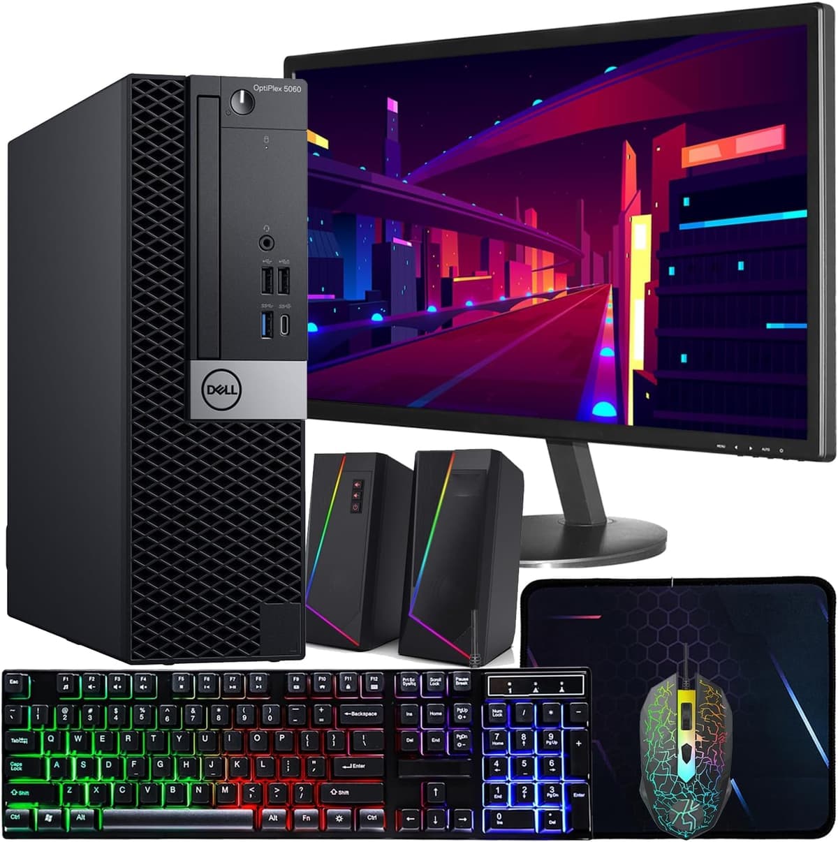 Computadora de Escritorio Dell Windows 11 OptiPlex 5060 | Intel i5-8600 Seis Núcleos (Turbo 4.3GHz) | 16GB RAM DDR4 | 500GB SSD + 1TB HDD | WiFi + Bluetooth | Paquete de Periféricos (Restaurado)