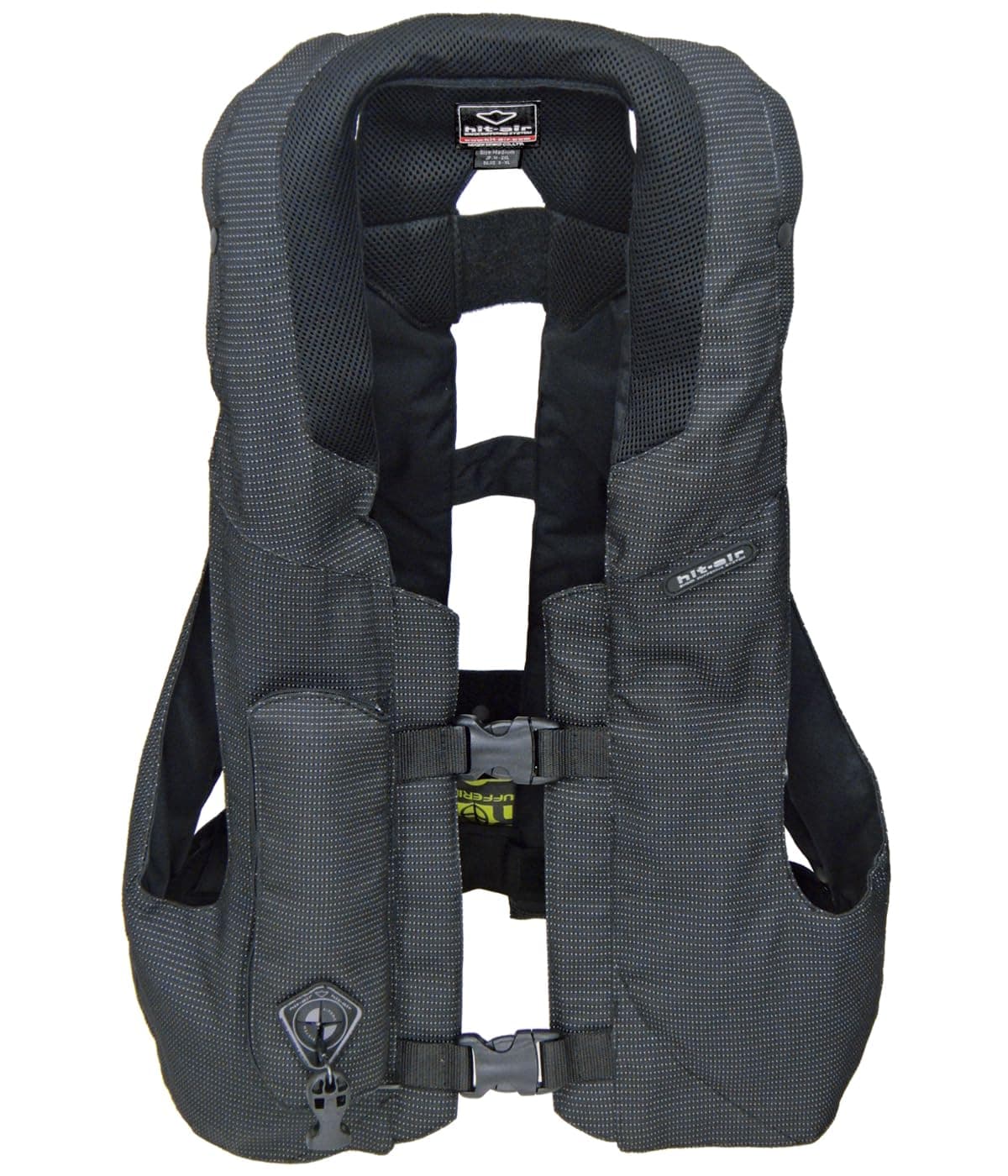 Hit-Air MLV Airbag Vest - Chaleco de protección para motociclistas con despliegue automático de CO2 - Reutilizable y ajuste ajustable - Unisex - Negro reflectante - Talla M 4560216413910