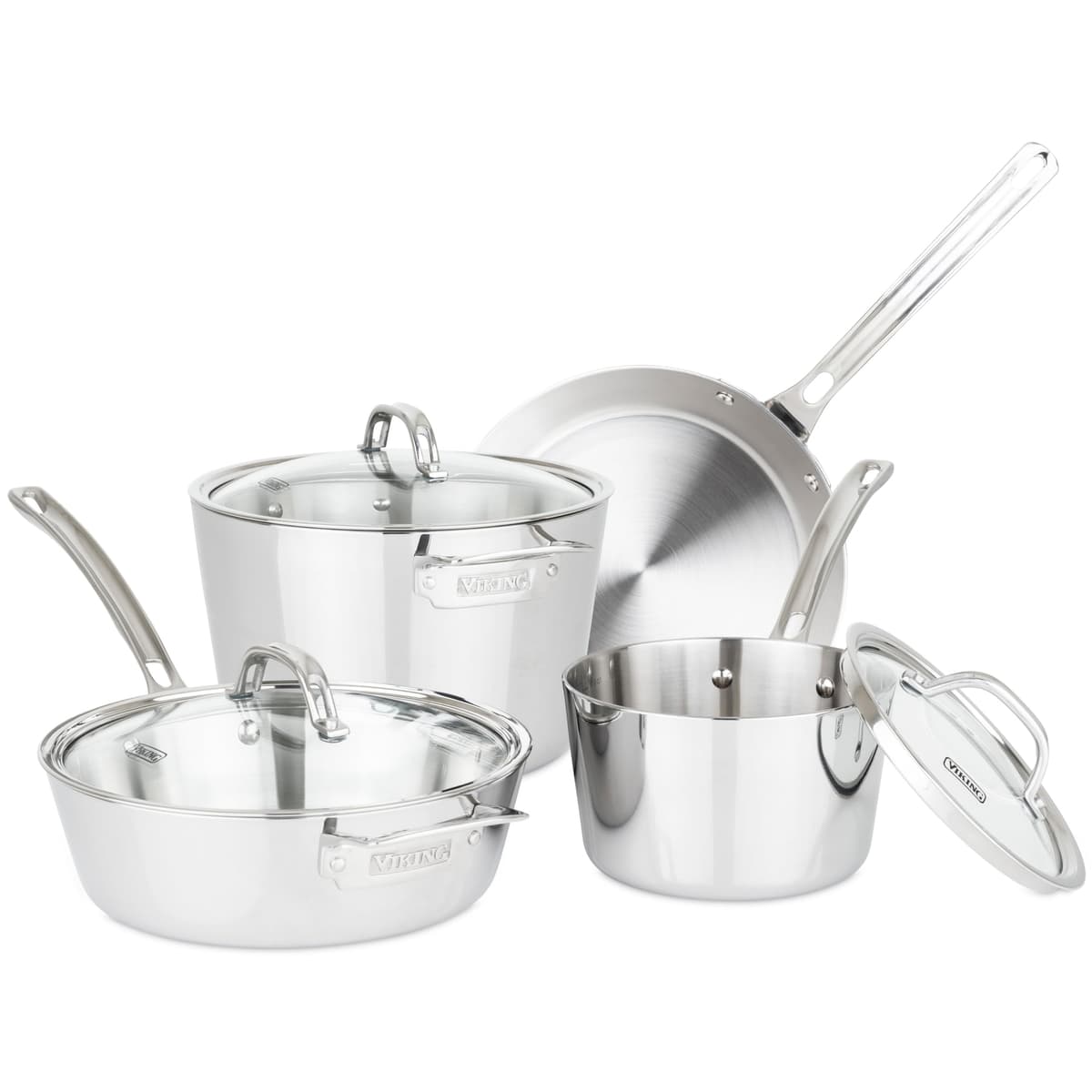 Viking Set de ollas y sartenes 3-ply acero inoxidable 7 piezas 4513-3S07