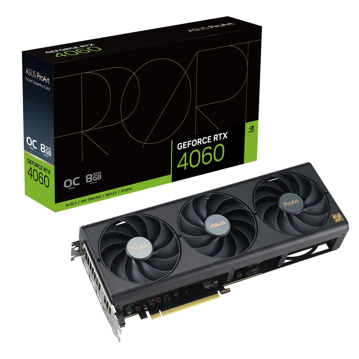 ASUS ProArt GeForce RTX 4060 OC 8GB GDDR6 - Tarjeta para creadores 90YV0JM0-M0NA00