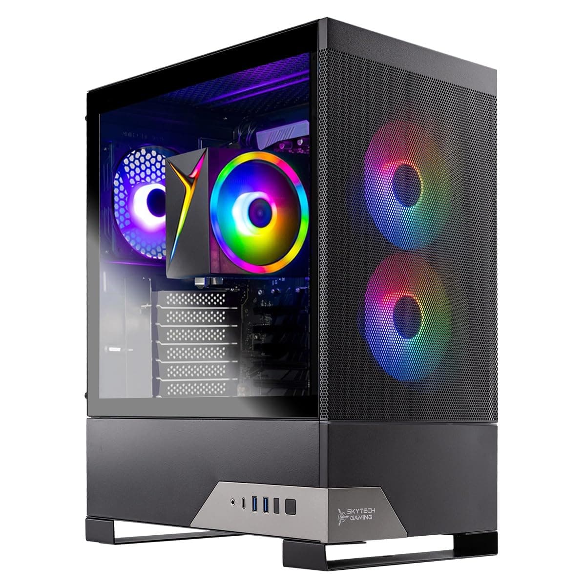 Skytech Gaming Nebula 2 PC para juegos, AMD Ryzen 5 5600G 3.6GHz, Vega 7, SSD NVMe 1TB, 16GB RAM DDR4 3200, PSU 650W Gold, Wi-Fi, Windows 11, Desktop ST-NEBULA2-2770-B-AM