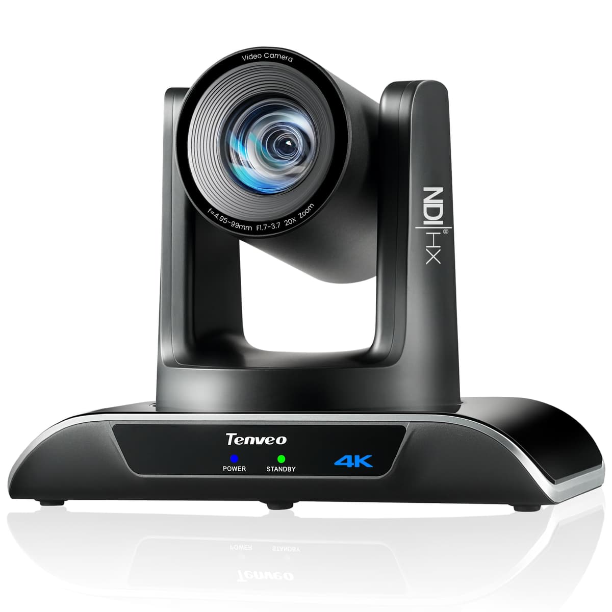 Cámara PTZ Tenveo 4K NDI con IA Seguimiento Automático de Humanoides y Rostros, HDMI/LAN/USB3.0 PoE, Zoom Óptico 20X, Streaming IP en Vivo para Iglesias, Conferencias y YouTube/OBS TEVO-VHD20H4KN