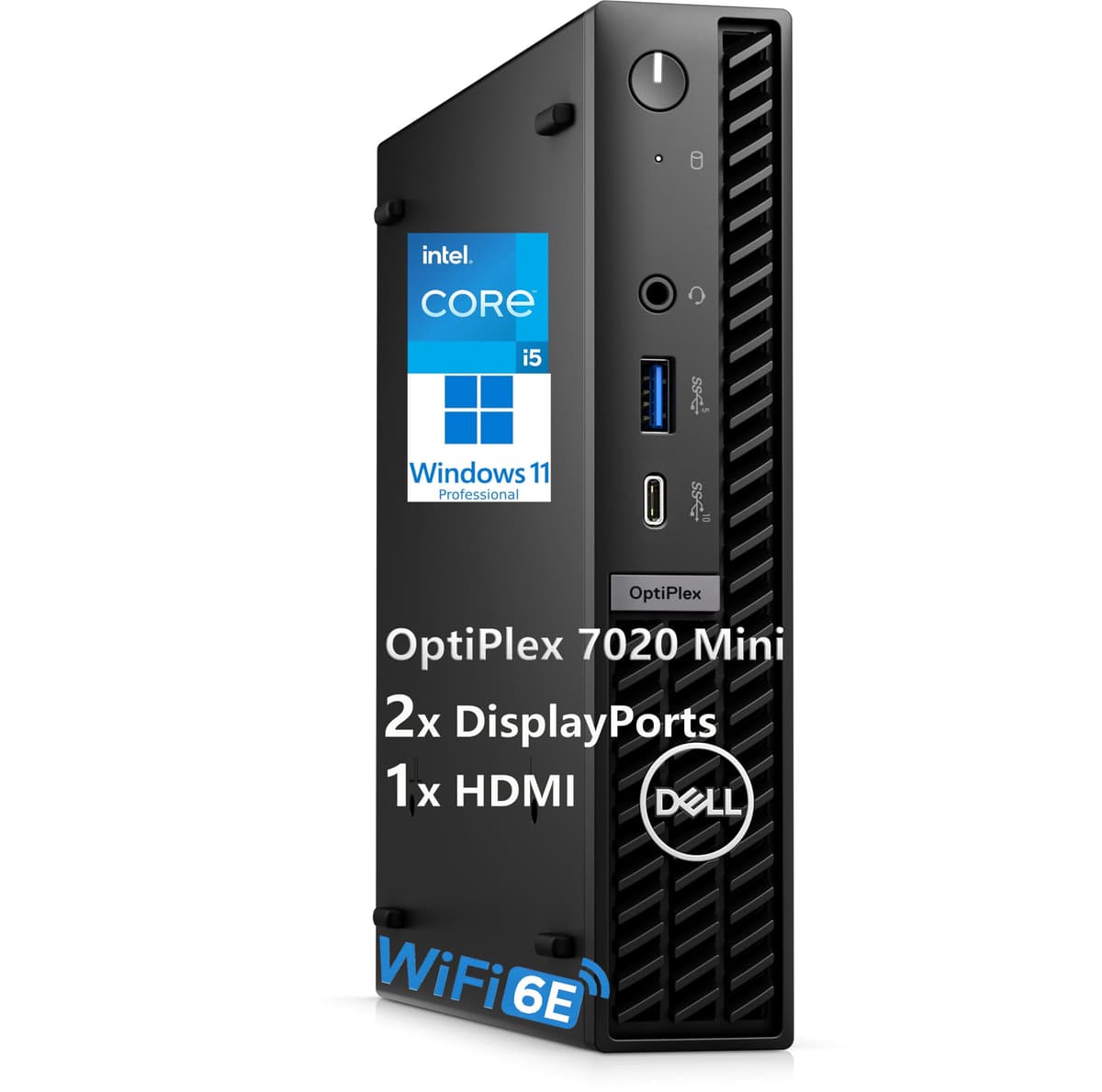 Dell OptiPlex 7020 Micro Mini PC, Intel i5-12500T, 64GB DDR5, 1TB PCIe NVMe, WiFi 6E, Windows 11 Pro OptiPlex 7020 MFF