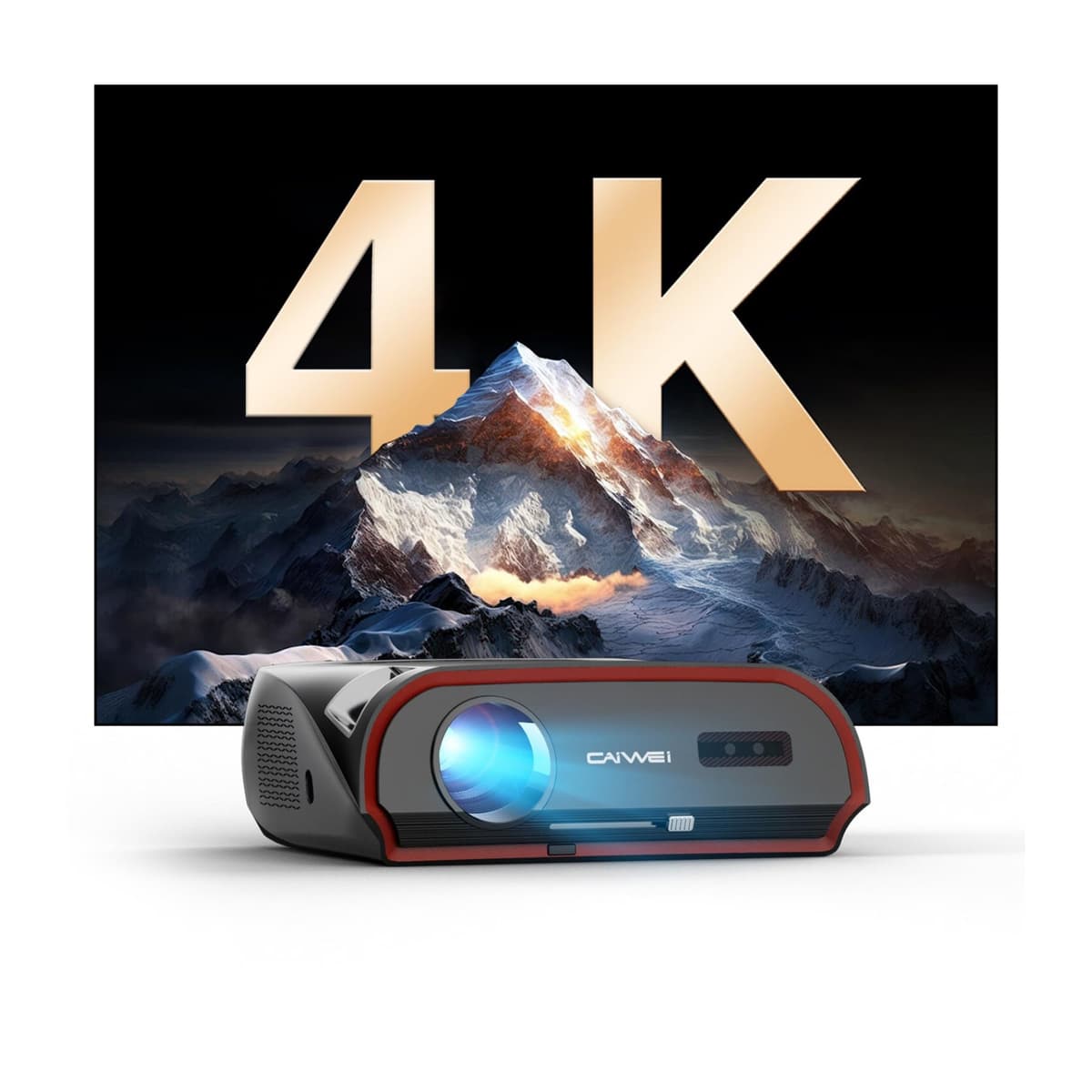 CAIWEI Proyector inteligente 4K de día 1800 ANSI ultra brillante, Android TV 11.0 home theater con WiFi6 y Bluetooth, HDMI, USB, WLAN, montaje en techo para consolas de juegos, empresas, obras de arte, simulador de golf