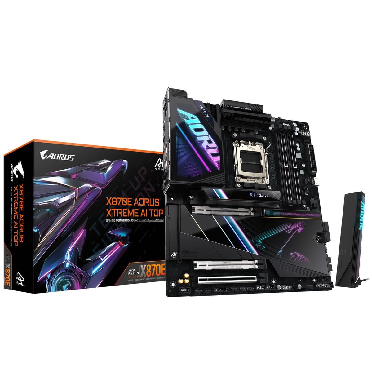 GIGABYTE X870E AORUS Xtreme AI TOP - Placa AM5, DDR5 OC hasta 8800MHz, Wi-Fi 7, 10GbE, USB4 X870E A XTREME AI TOP