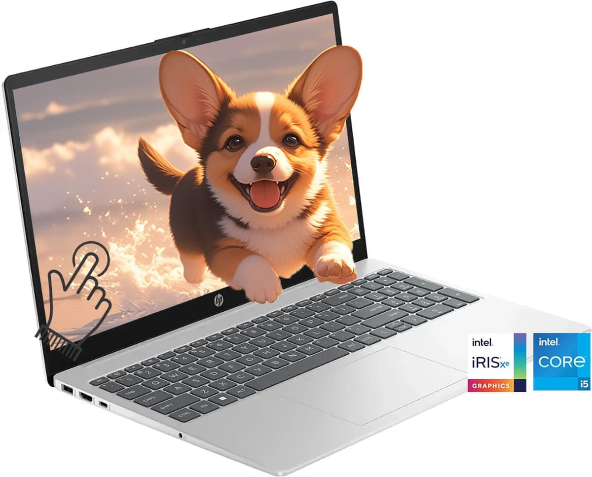 HP Laptop táctil de 15.6" HD para estudiantes, procesador Intel 12ª gen 10 núcleos (mejor que i7-1195G7), 32 GB RAM, 1 TB SSD PCIe, gráficos Iris Xe, Wi-Fi 6E, Windows 11, plata + accesorios BWE hp 15.6