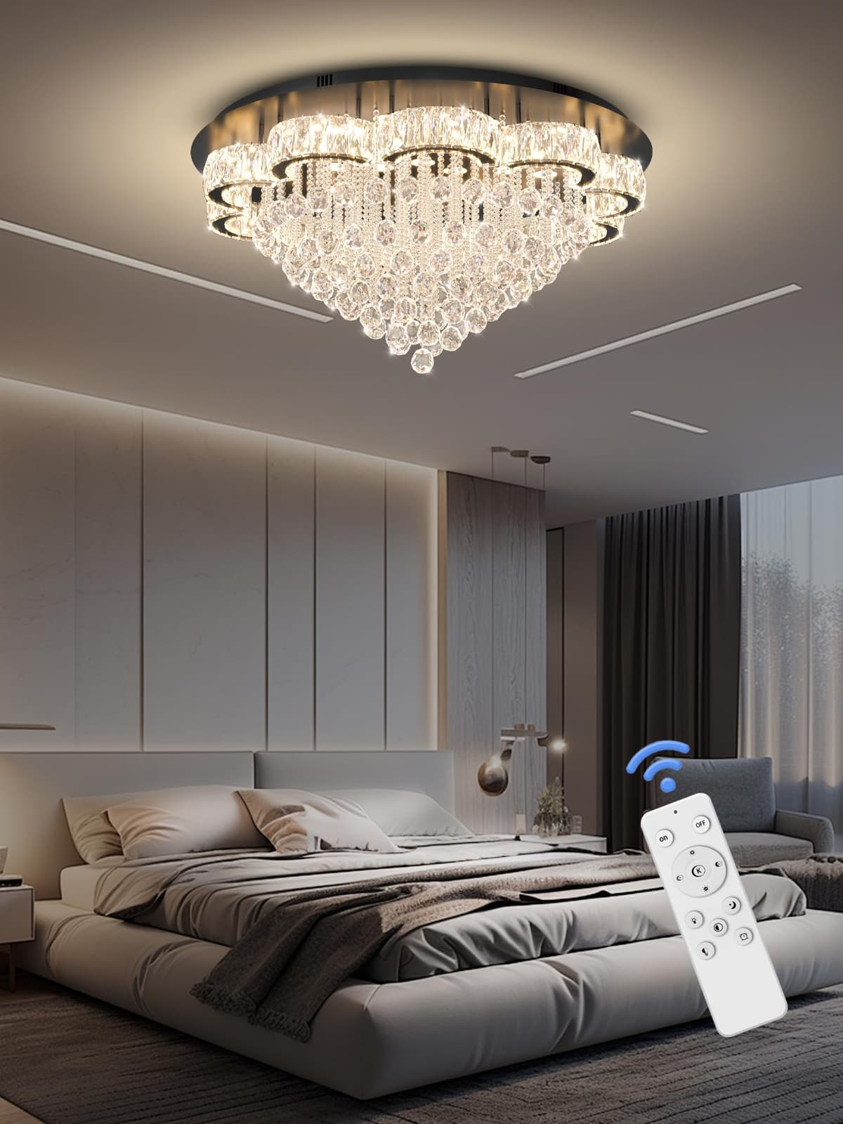 Lámpara de techo cristal Flashing God 40" redonda LED dimmable YPUS0004-100H
