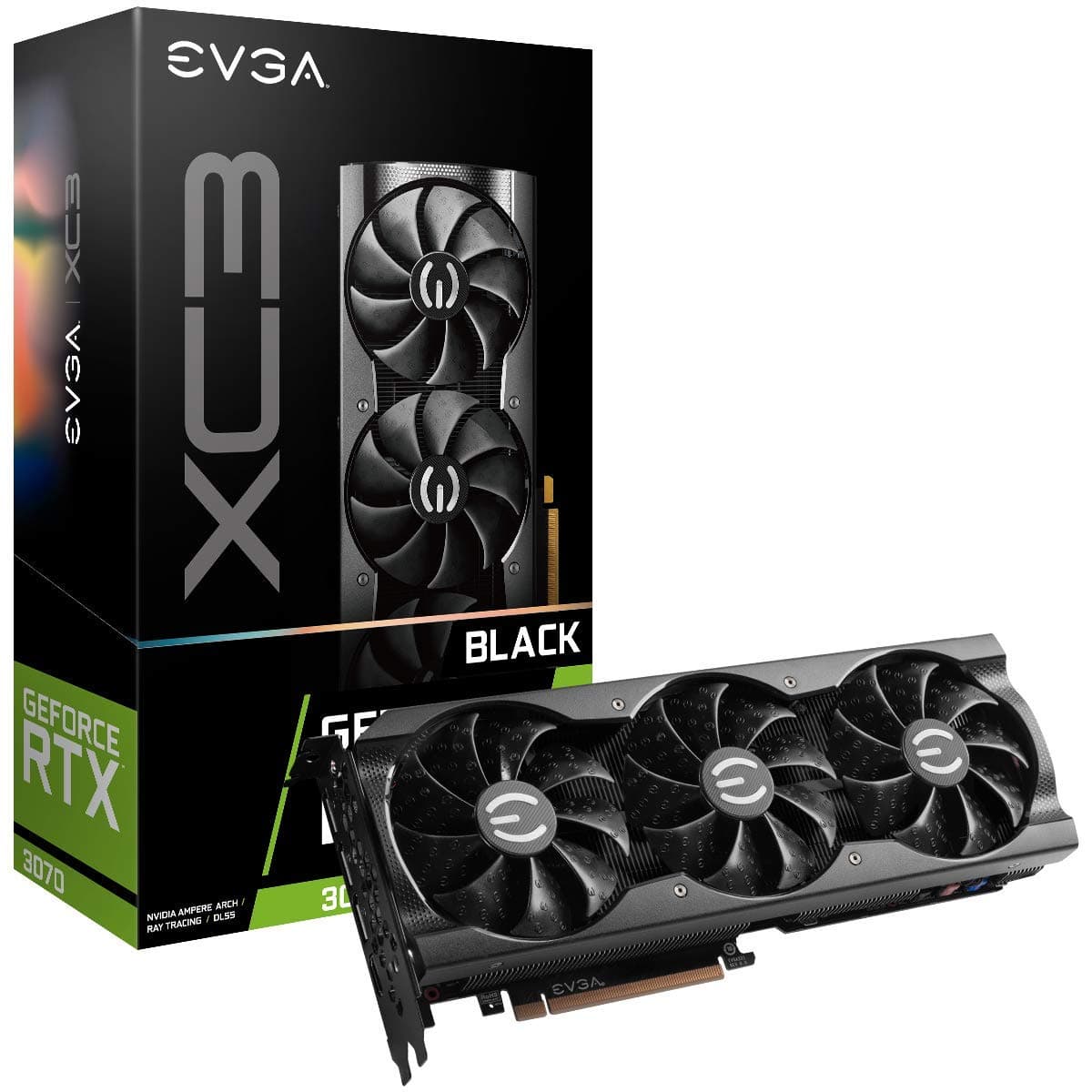 EVGA 08G-P5-3751-KR GeForce RTX 3070 XC3 Black Gaming, 8GB GDDR6, refrigeración iCX3, LED ARGB