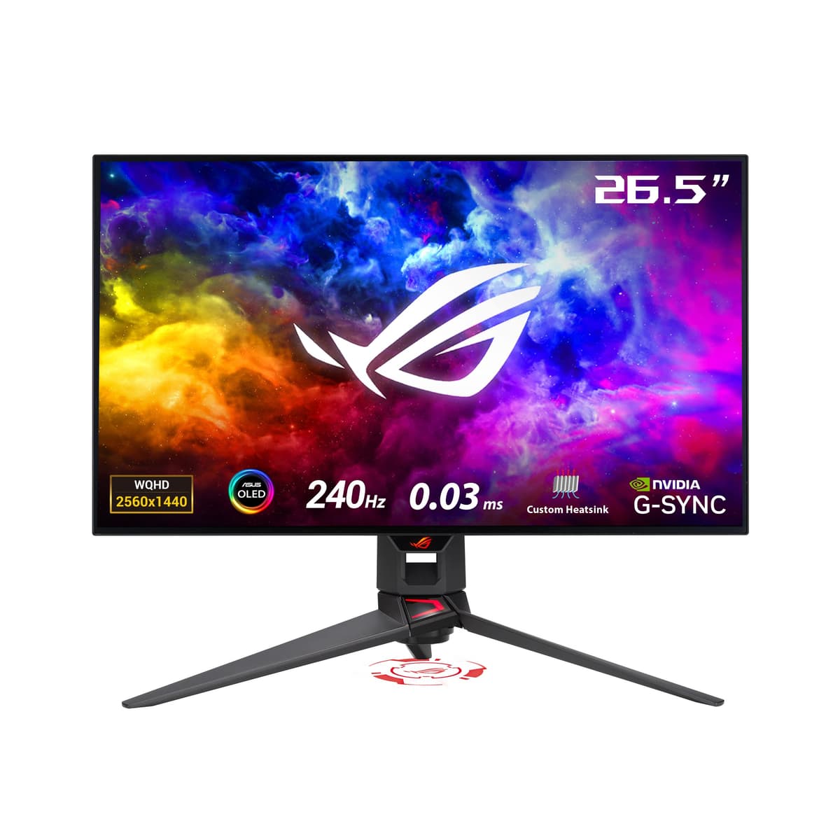 ASUS ROG Swift PG27AQDM Monitor gaming 27" QHD OLED 240Hz, 0.03ms, G-SYNC Compatible