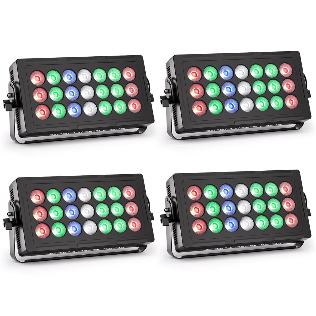 Sparklingtrack Barra de iluminación LED de escenario Wash 21x15W RGBW con DMX, activación por sonido (Paquete de 4) ZQ06196US