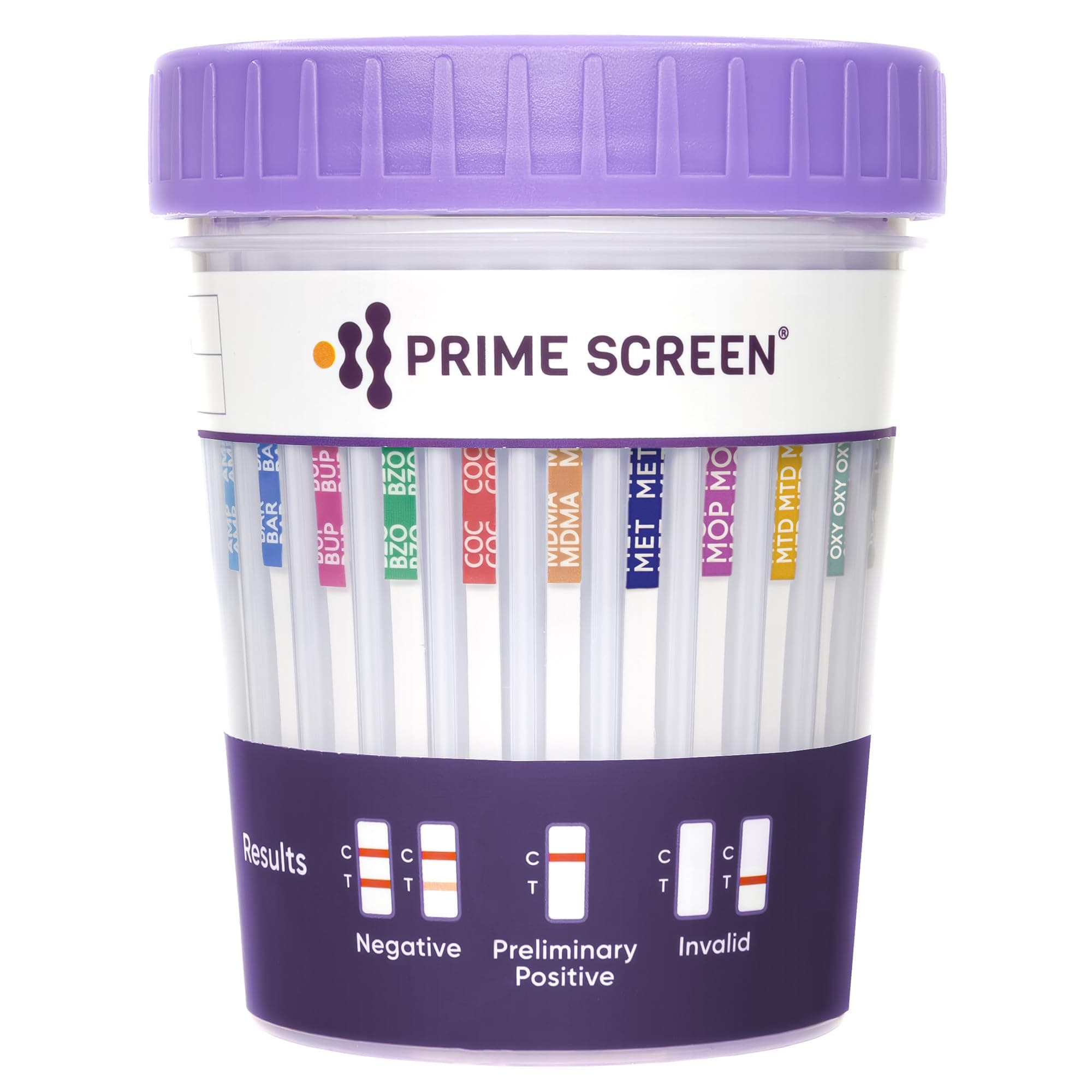 Prime Screen 18-Panel Drug Test Cup - 100 Pack (CDOA-S1185EFTKK)