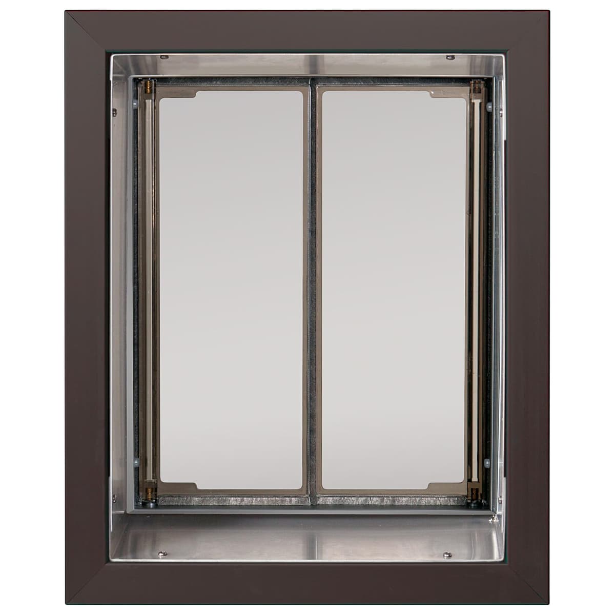PlexiDor Performance Puertas para Mascotas para Perros y Gatos - Puerta para Perros Montada en Pared con Cerradura y Llave - Bronce, Tamaño Grande PD WALL LG BR