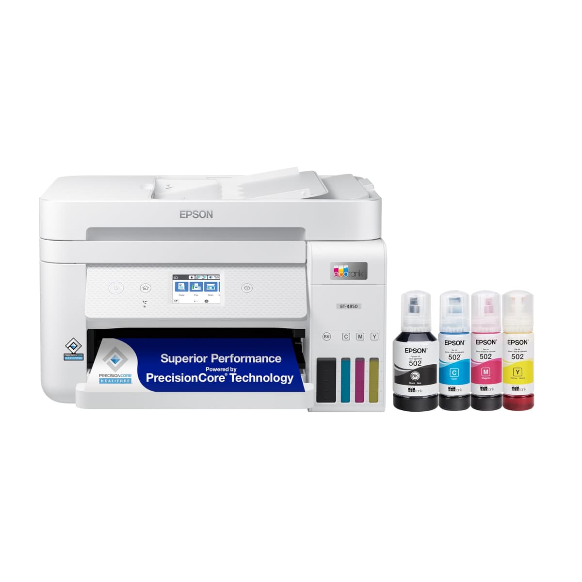 Epson EcoTank ET-4850 Blanco - Impresora multifunción Supertank con ADF y Ethernet C11CJ60202