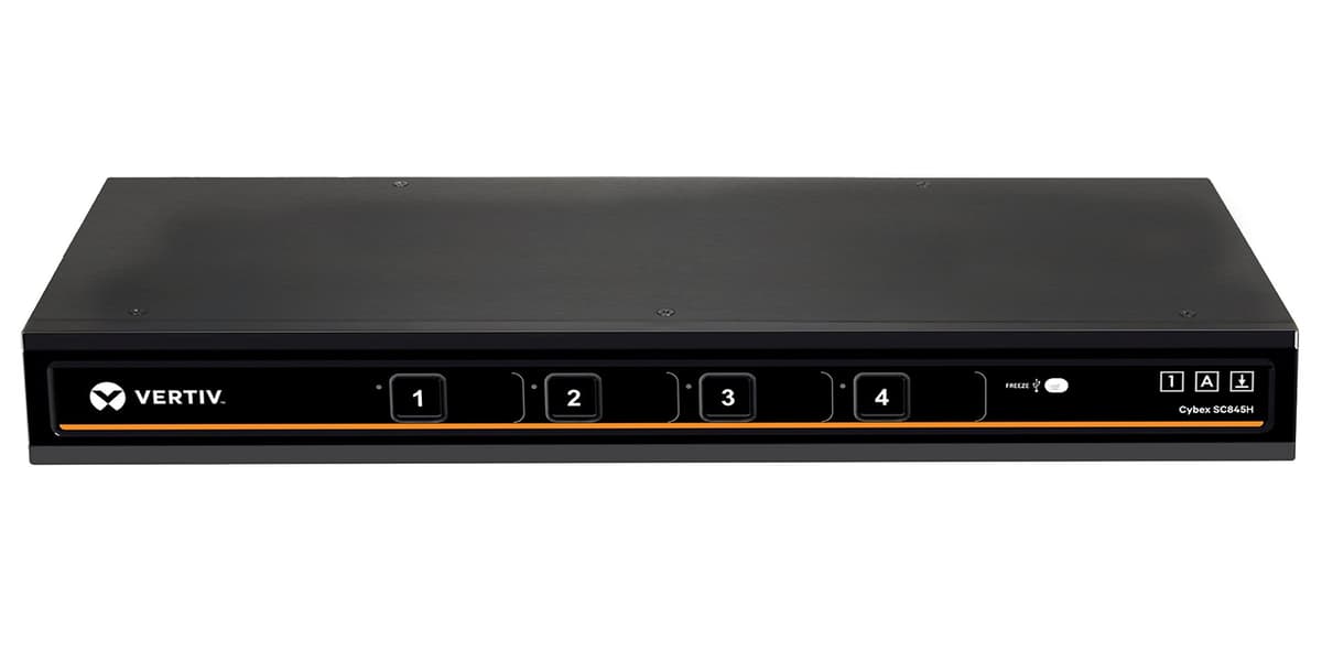 Avocent Vertiv Cybex Secure 4K UHD KVM 4 puertos HDMI DPP EAL4+ NIAP compatible TAA Compliant (SC845H-001)