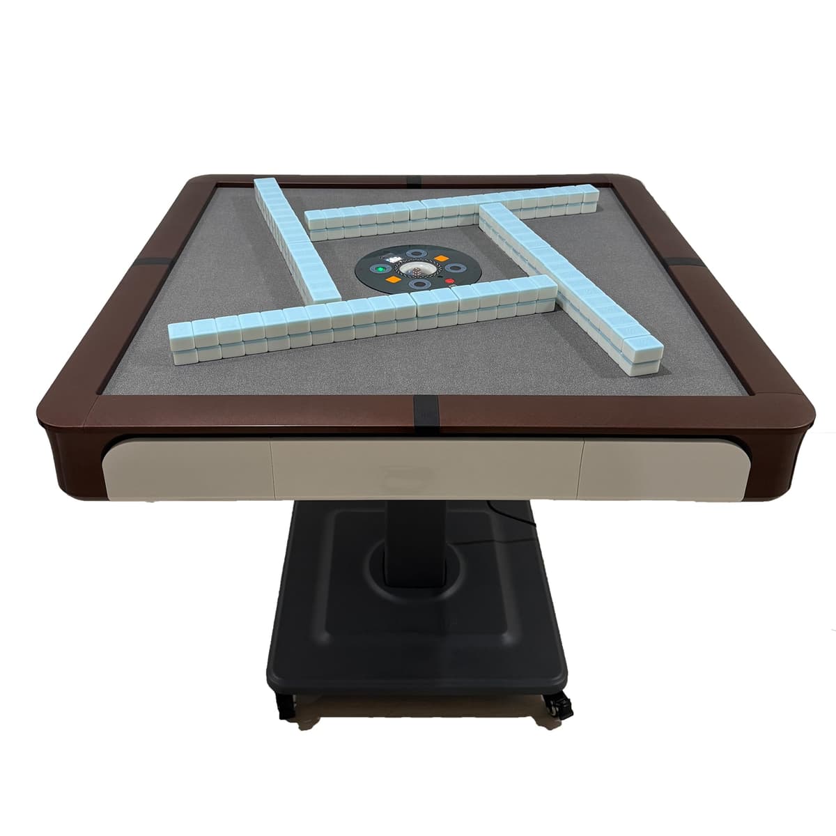 SXTL Sifang City T650 Mesa de Mahjong Automática 42" con Secado y Sanitizado, 110V, 55dB, Cubierta Incorporada (Café) T350