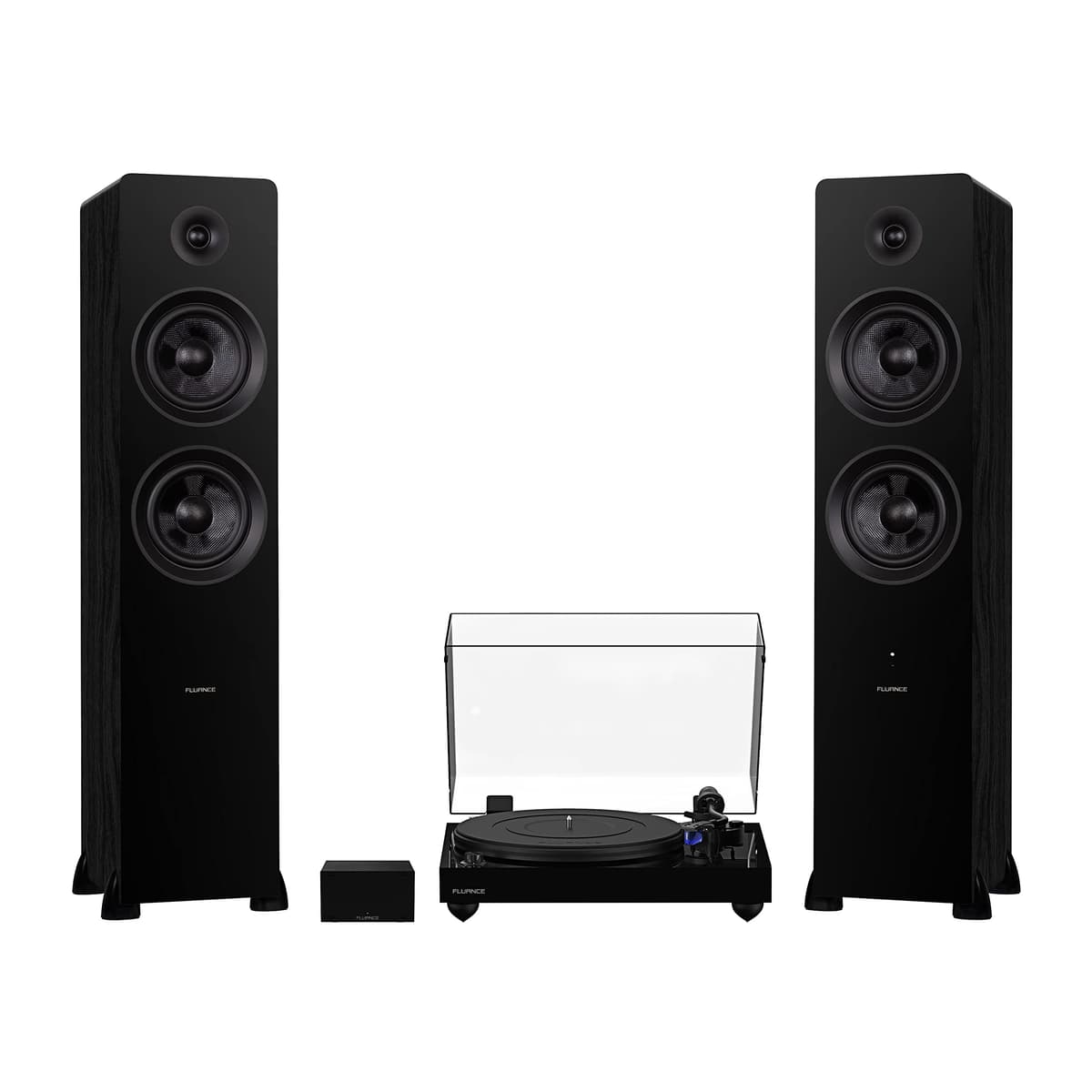 Fluance RT84 Reference Piano Black con PA10 y Ai81 Black Ash - Giradiscos Hi-Fi con Ortofon 2M Blue y 150W Bluetooth RT84TPAI81