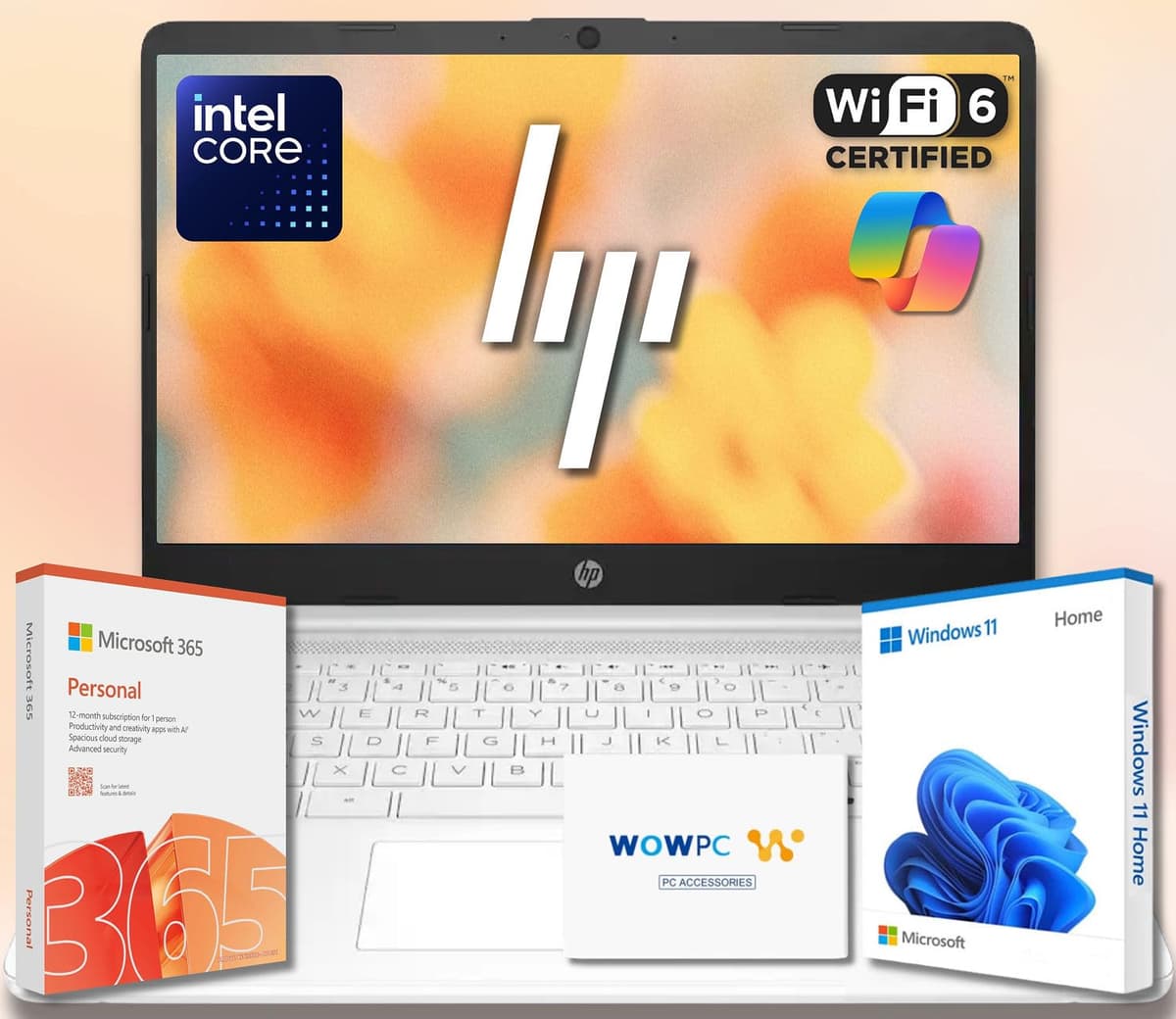 HP Ultrabook con Microsoft Copilot AI y Office 365 • CPU Intel de Alto Rendimiento • 16GB RAM • 2.1TB Almacenamiento (1.1TB SSD y 1TB OneDrive) • Windows 11 sin Mouse