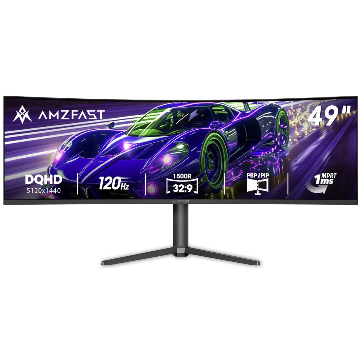 Monitor curvo Amzfast 49'' DQHD 120Hz 5120x1440, 1500R, 1ms AMZG49C7U