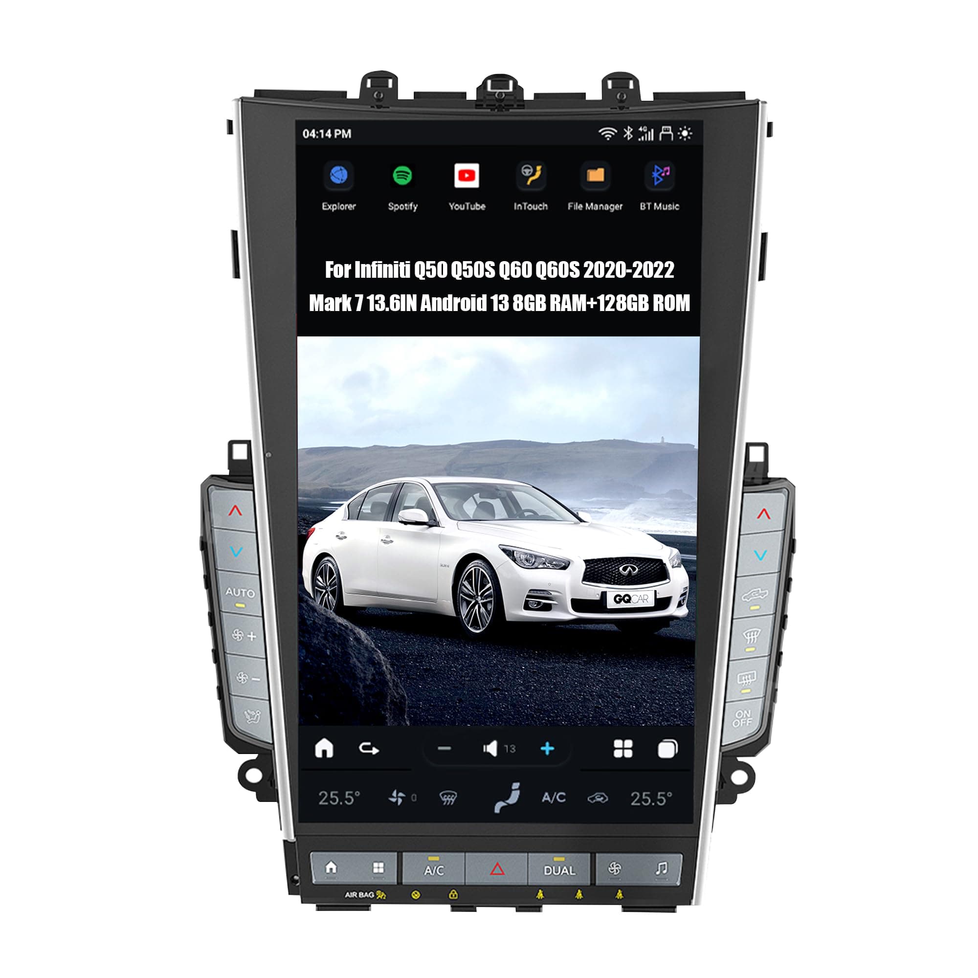 AUCARAUTO AuCar MK7 Android 13 Car Radio 13.6" para Infiniti Q50/Q60 2020-2022, 8GB RAM 128GB ROM