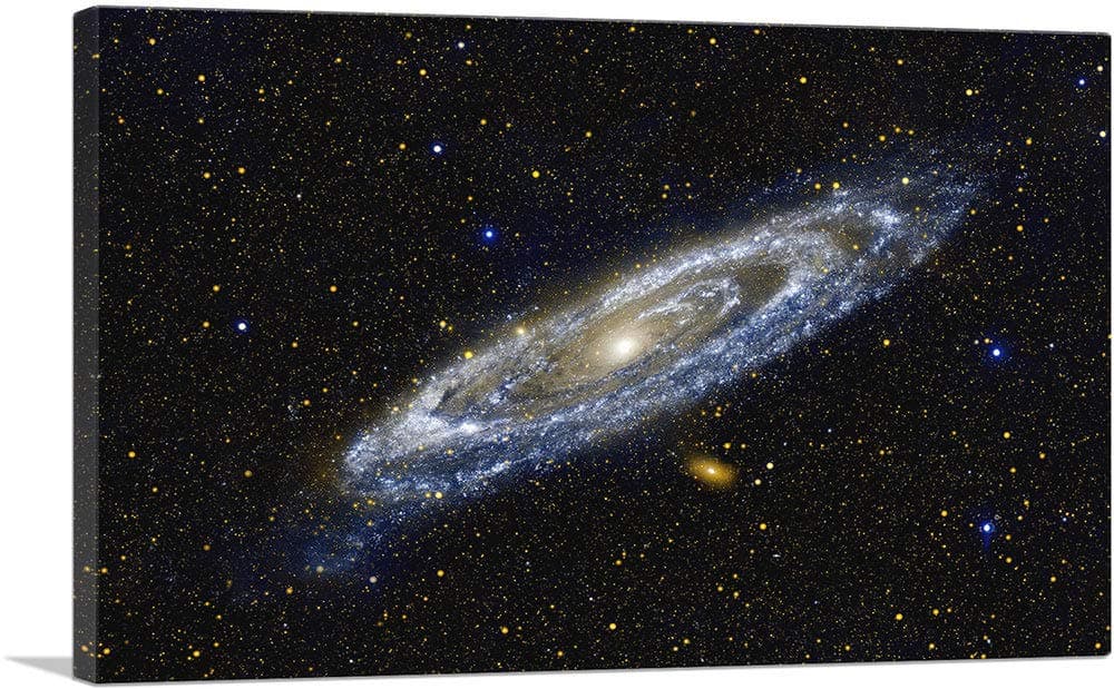 ARTCANVAS Andromeda Spiral Galaxy cuadro en canvas azul, estirado y enmarcado 60 x 40"