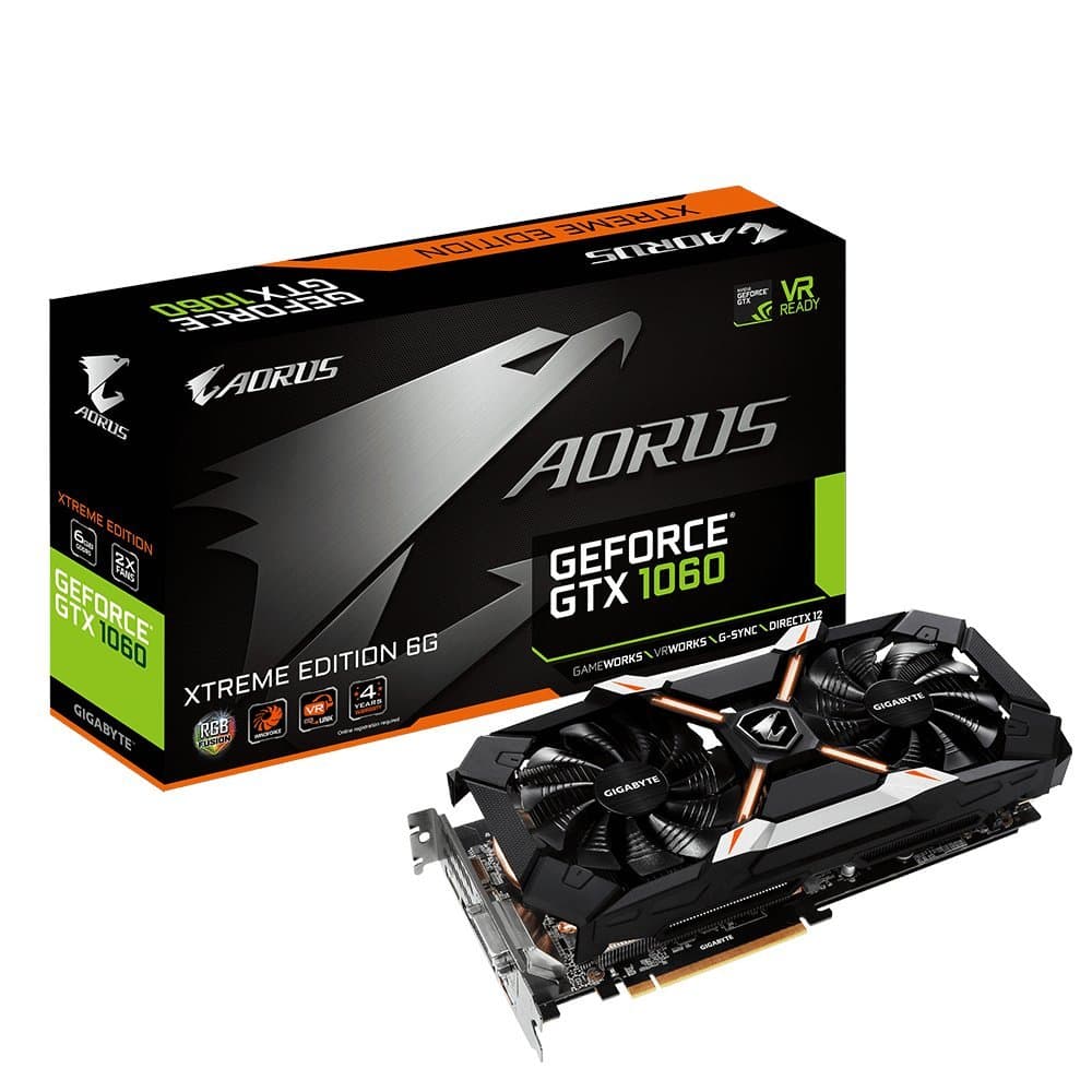 GIGABYTE AORUS Xtreme GeForce GTX 1060 6G REV 2.0 Tarjeta gráfica para computadora - GV-N1060AORUS X-6GD REV2.0