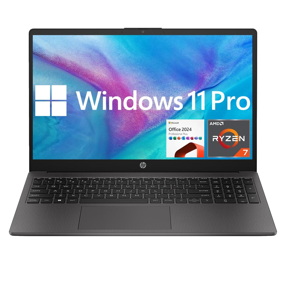 HP 255 G10 15.6" FHD Business Laptop - AMD Ryzen 7 7730U, 32GB, 1TB SSD, Windows 11 Pro, MS Office Pro 2024
