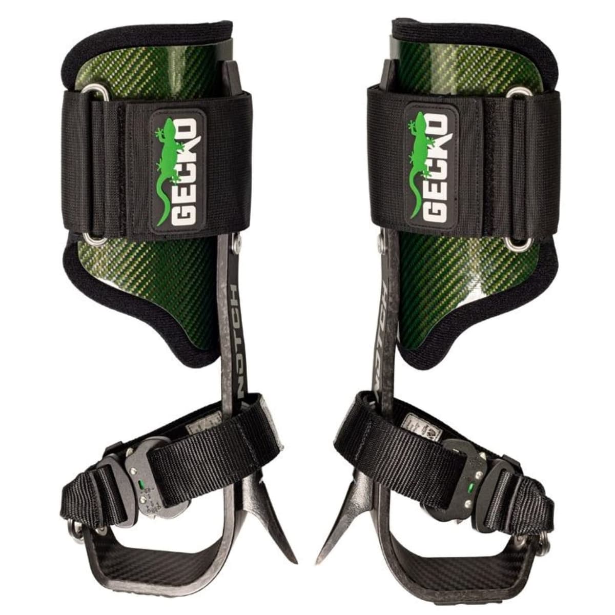 Notch Gecko Carbon Fiber 2.0 Grapas para Trepada con Gaffs para Árbol y Poste, correas de conexión rápida (52142T)
