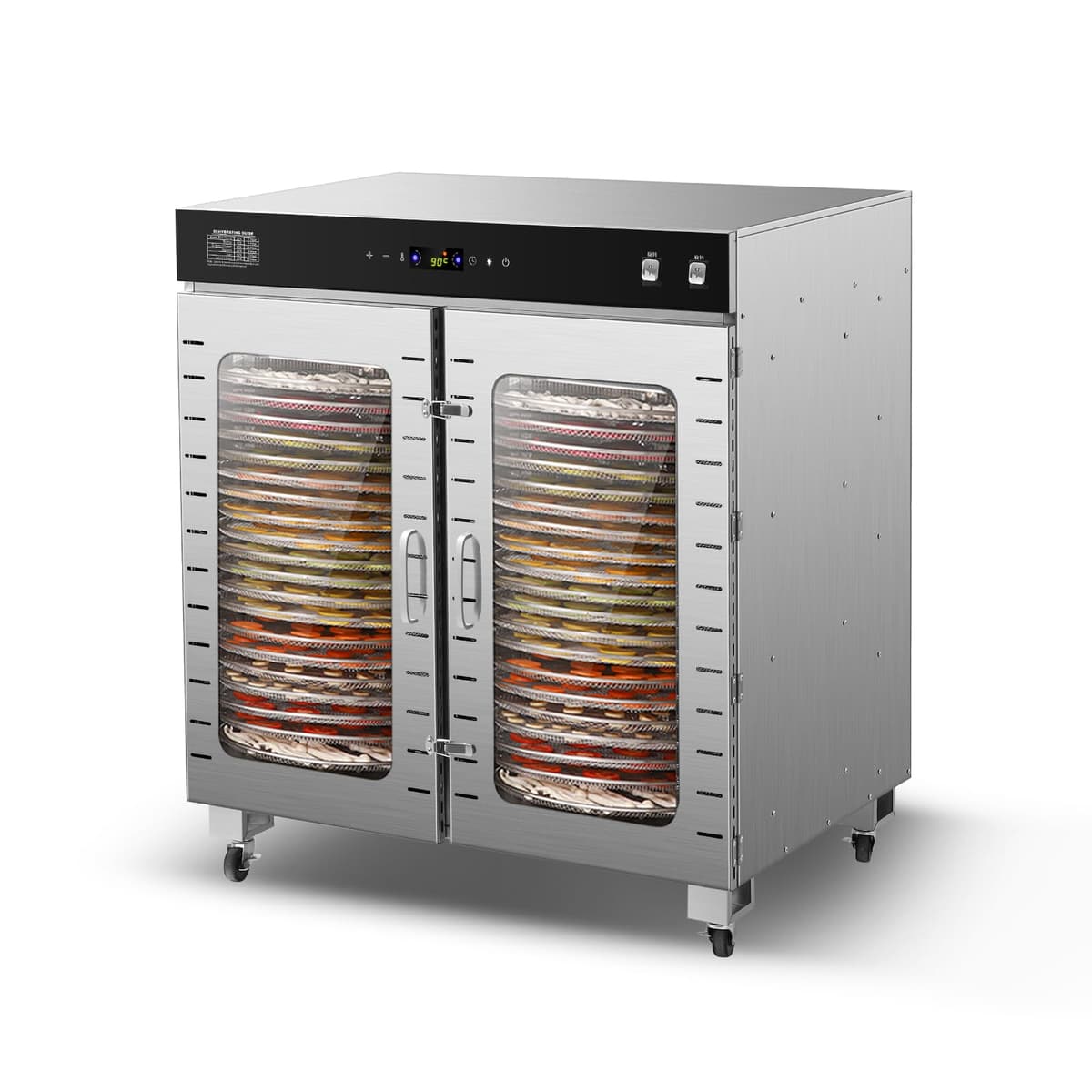 Empculd Deshidratador de alimentos industrial 40 bandejas, 2400W, control digital H40-WCX001