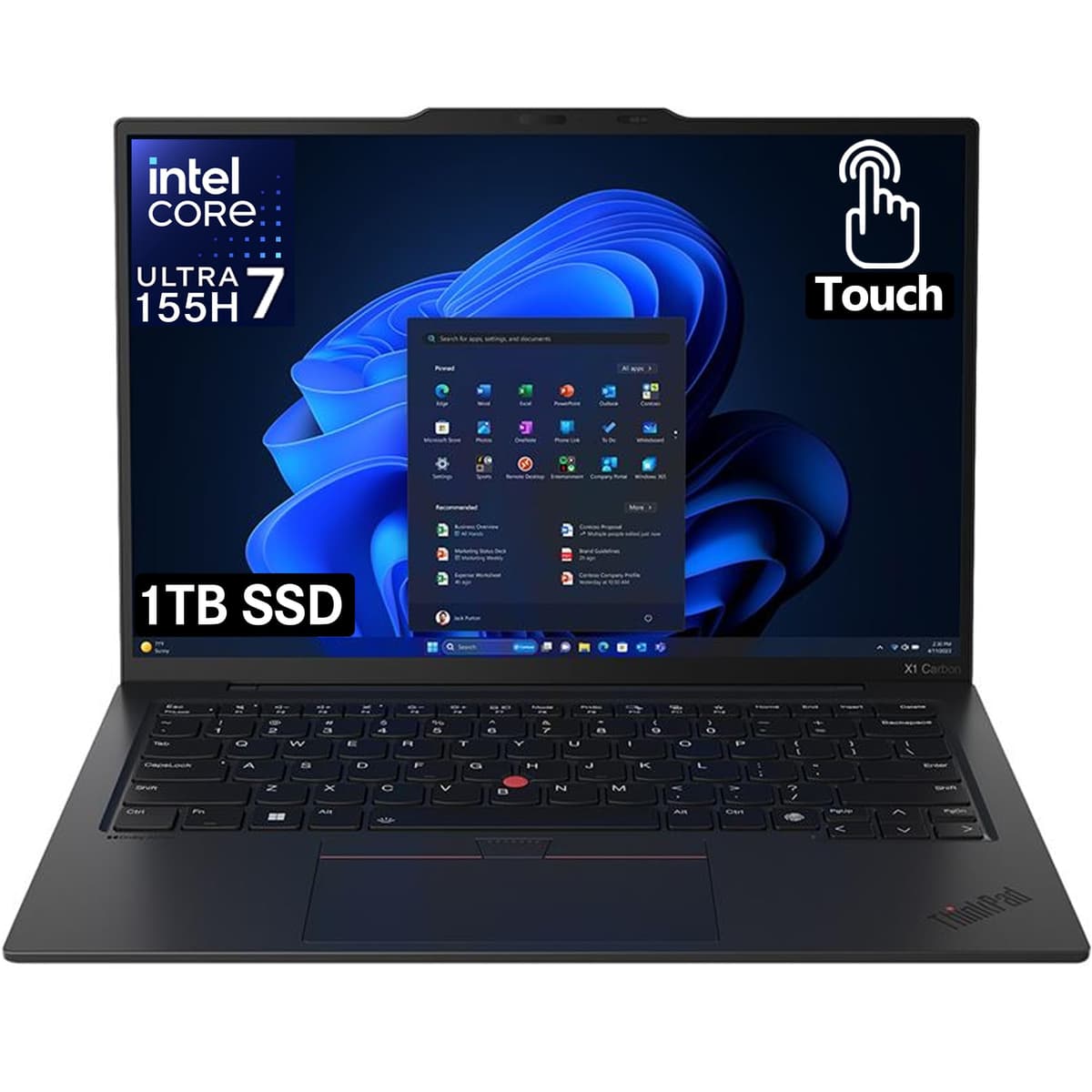 Lenovo ThinkPad X1 Carbon Gen 12 Pantalla Táctil 14" Copilot+ PC Ultrabook - Intel Core Ultra 7 155H - 32 GB - 1 TB SSD - Teclado en Inglés - Negro - Chip Intel - 1920 x 1200 - Windows 11 Pro 21KC