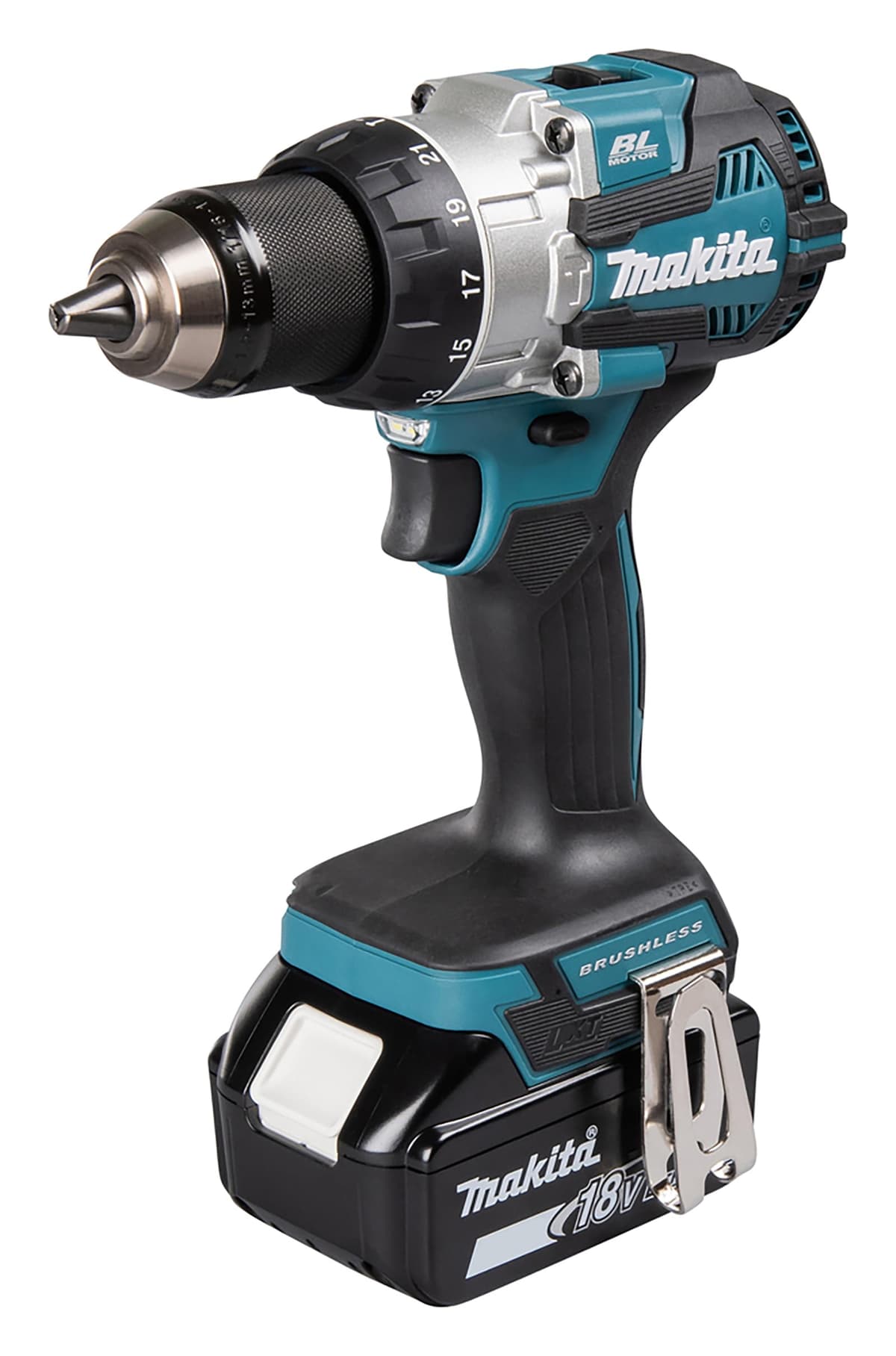 Makita DHP489RTJ Taladro Combinado 18V Brushless con 2 Baterías 5.0Ah, Cargador y Maletín Makpac