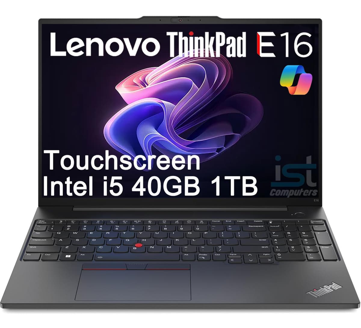ist computers Lenovo ThinkPad E16 Laptop Empresarial (Pantalla táctil 16" FHD+, Intel i5-1335U de 10 núcleos, 40 GB RAM, SSD 1 TB), Lector de huellas, Teclado retroiluminado, Webcam FHD, Thunderbolt 4, Ethernet, Wi-Fi 6, Windows 11 Pro, Negro ThinkPad E15 Gen 3