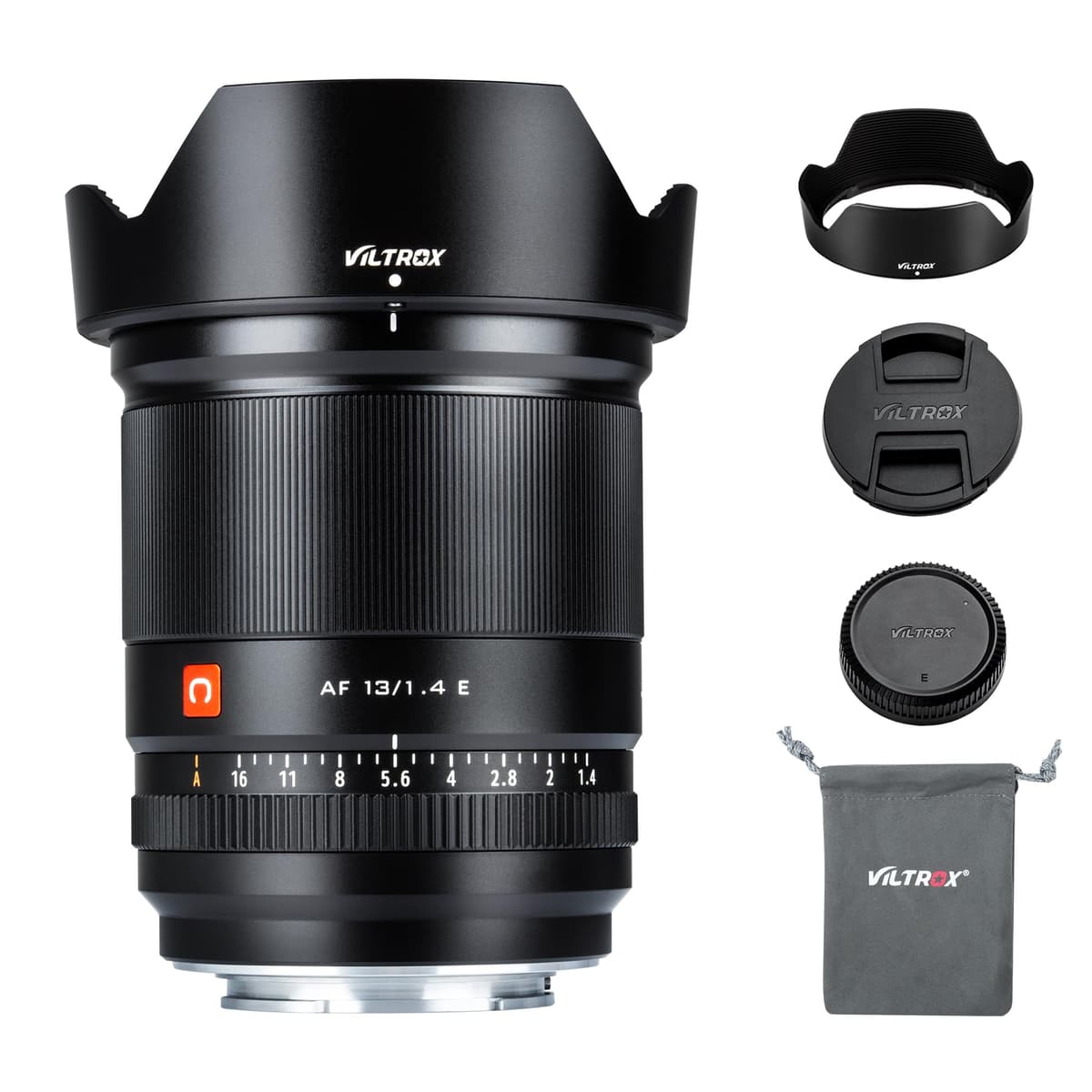 VILTROX AF 13mm f/1.4 Montura E, Gran Apertura F1.4 Ultra Gran Angular Autofocus Lente Prime APS-C para Cámaras Sony E-Mount A6600 A6500 A6300 A6400 A7 A7R A7C A7II A7RII A7SIII A7III A9 A1 WY-13mm F1.4 E