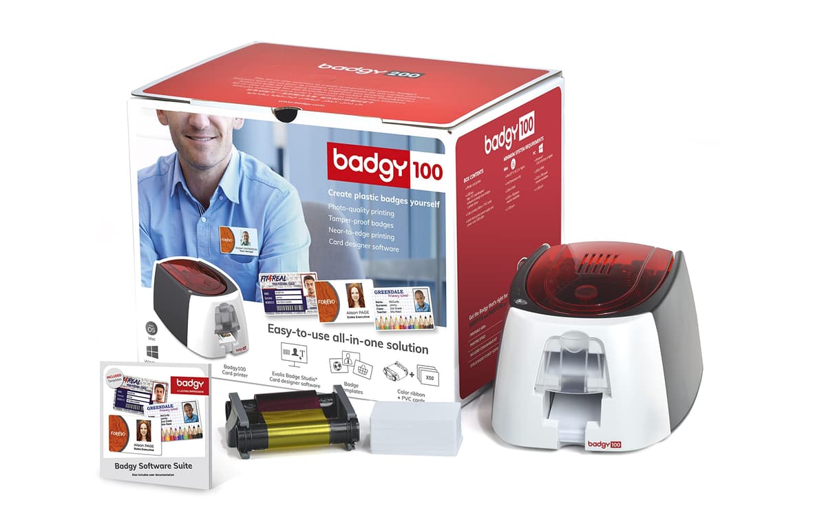 Badgy100 Impresora de tarjetas plásticas para impresión bajo demanda B12U0000RS