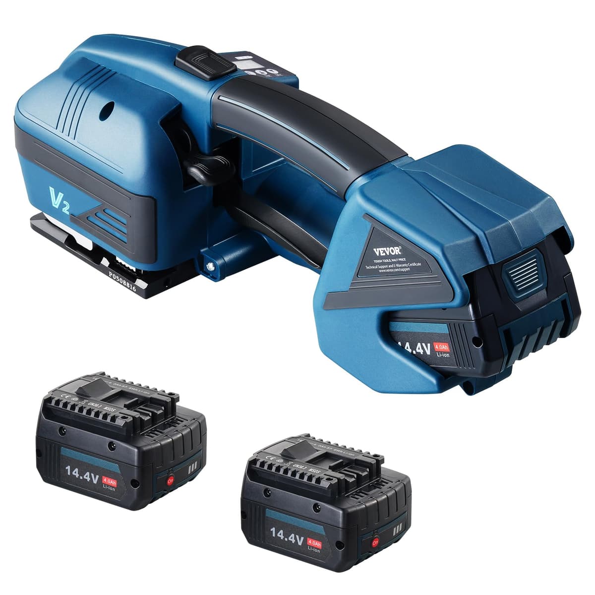 VEVOR Máquina de Fajado Eléctrica V2 para correas PP/PET 0.35"-0.63", batería 2x4000mAh Electric Strapping Machine 0.63"