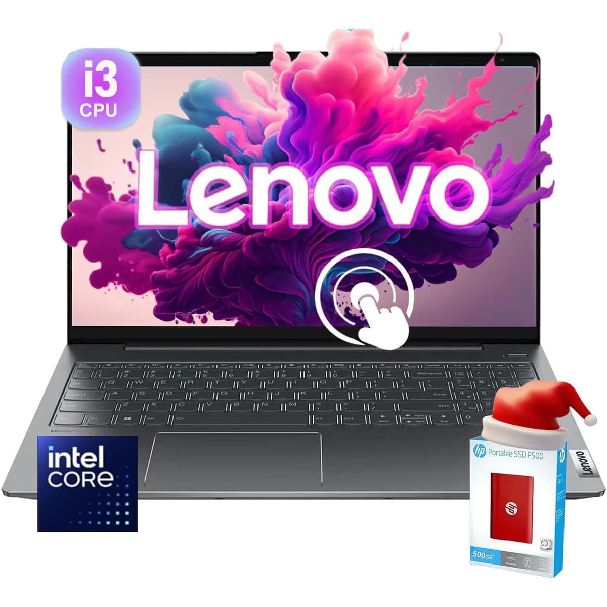 Lenovo IdeaPad táctil 15.6" • CPU Intel de 6 núcleos • FHD (1920 x 1080) • Wi-Fi 6 • Bluetooth • Type-C • HDMI • Windows 11 (Windows 11 Home, 40 GB RAM • 1 TB SSD)