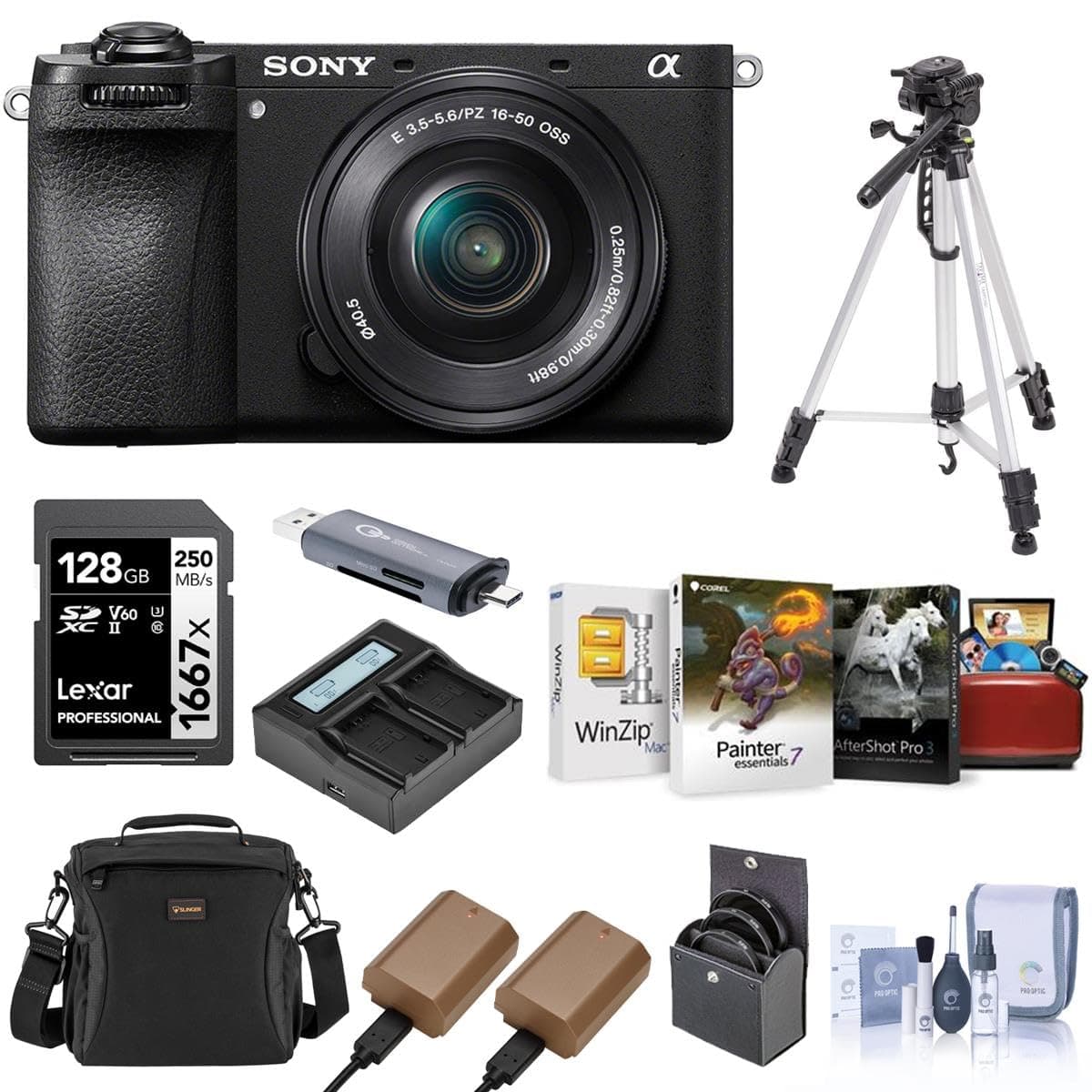 Sony Alpha a6700 con E PZ 16-50mm f/3.5-5.6 OSS y kit de accesorios (Bundle) ILCE6700KB KB