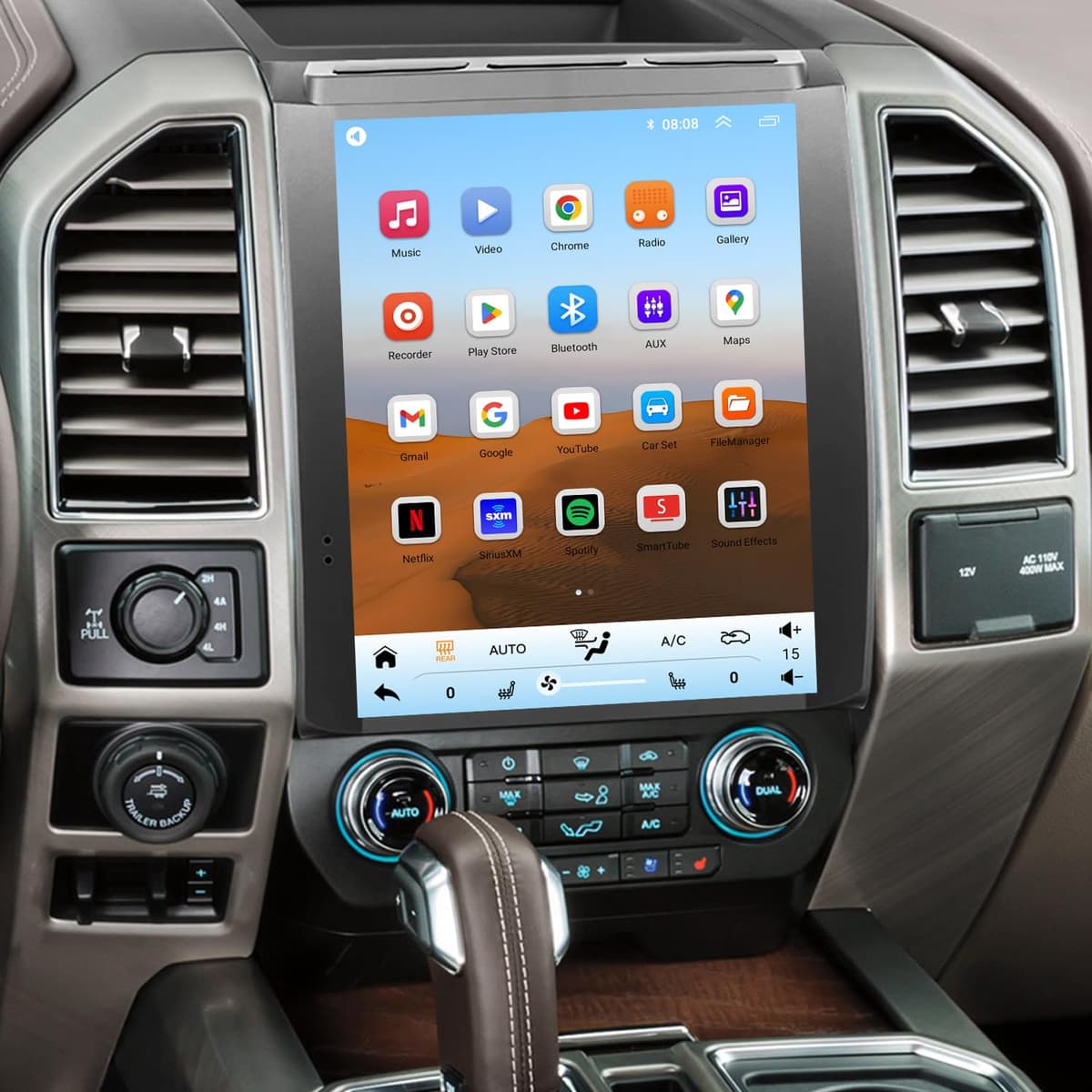 SSXIE Para actualización de radio Ford F150 2015-2018, sistema estéreo reemplazo con CPU 8 núcleos, pantalla táctil 12.1 pulgadas, CarPlay y Android Auto, soporte para red 4G SSXIE-F150-Upgrade