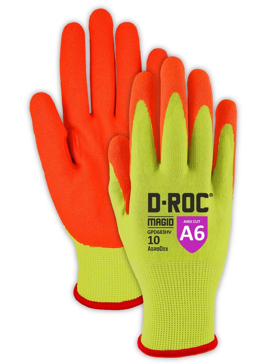 MAGID D-ROC AeroDex ANSI A6 VersaTek Grip Coated Work Glove, 72 pares, Talla 7/S (GPD683) GPD683HV7-M-72-1-M