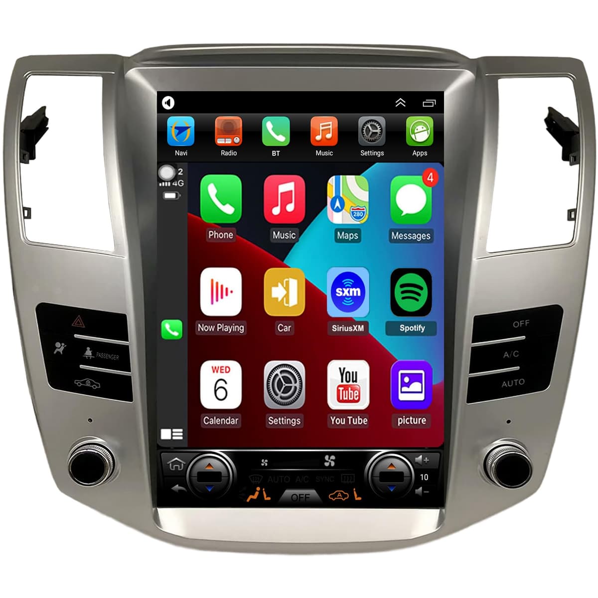 Topdisplay Para Lexus RX330 RX350 Actualización de Radio 2004 2005 2006 2007 2008 2009, Sistema Estéreo de 8 núcleos, Pantalla Táctil de 12.8 pulgadas, CarPlay y Android Auto, Cámara Gratis, Conserva Controles en Volante