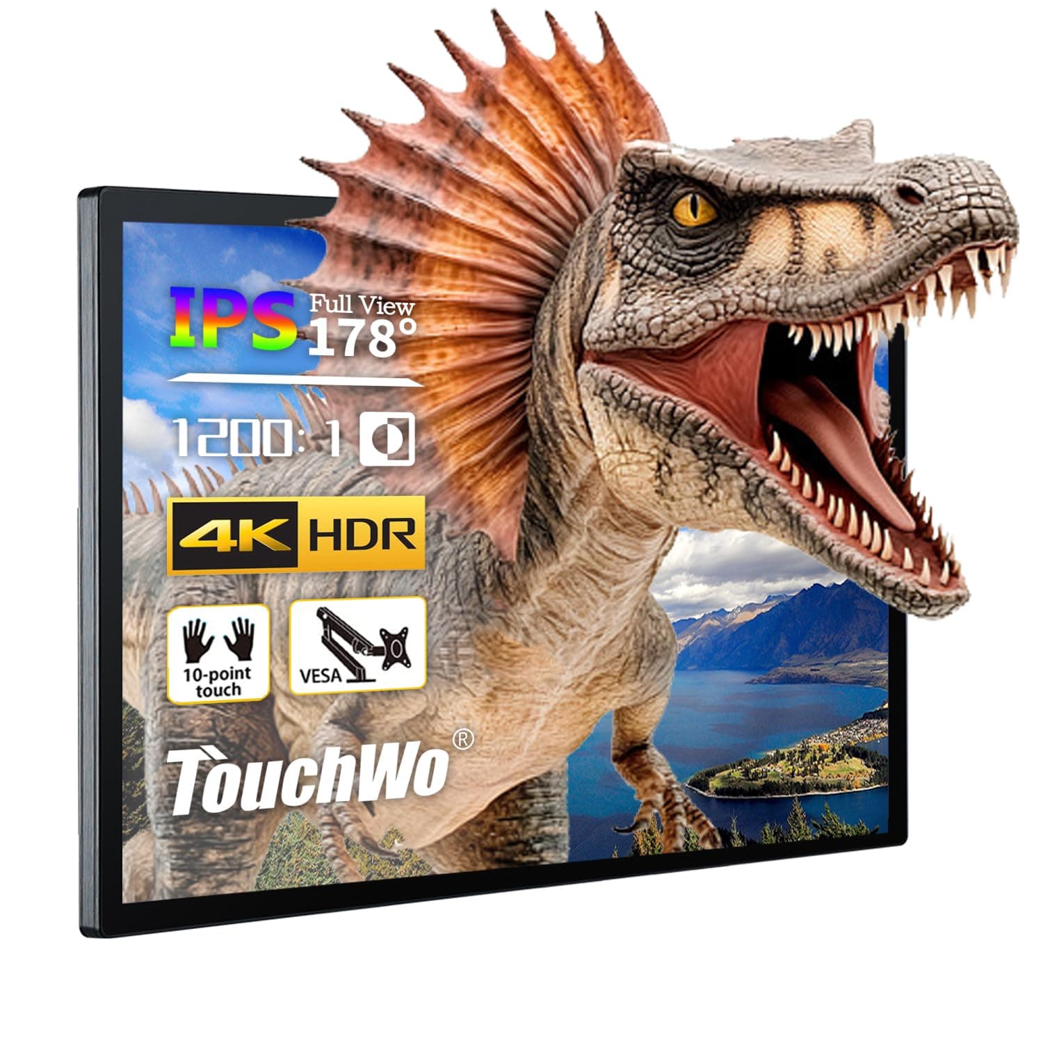 TouchWo 65" Capacitive Multi-Touch Industrial Monitor 4K - USB/VGA/DVI/HDMI TWWBHD650T