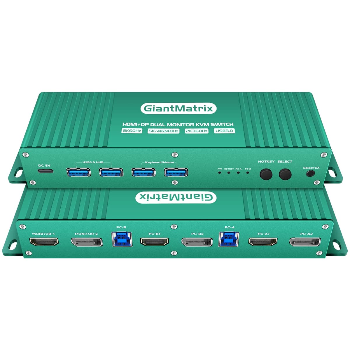 GiantMatrix Switch KVM para Doble Monitor DisplayPort/HDMI GiantMatrix-KVM-Switches-...