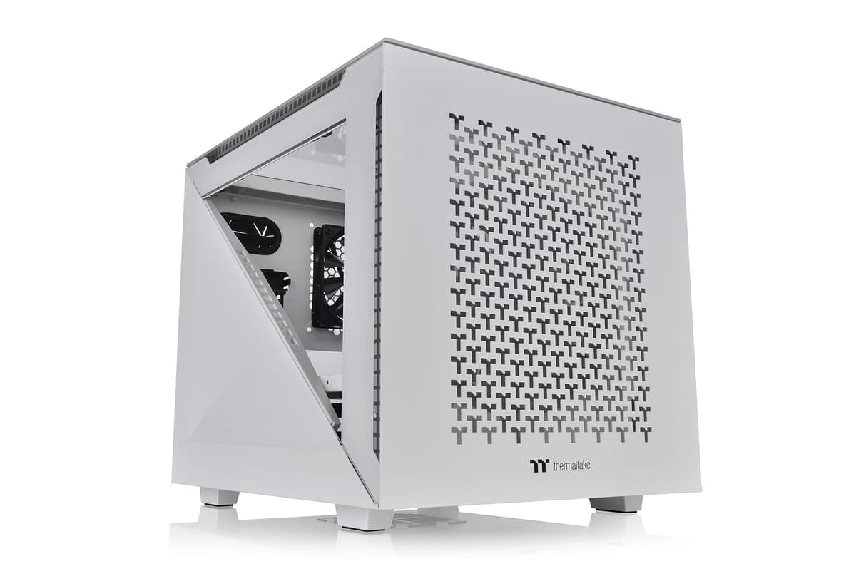 Thermaltake Divider 200 TG Air Snow/Case/Micro ATX/PC/Templado/Blanco CA-1V1-00S6WN-01