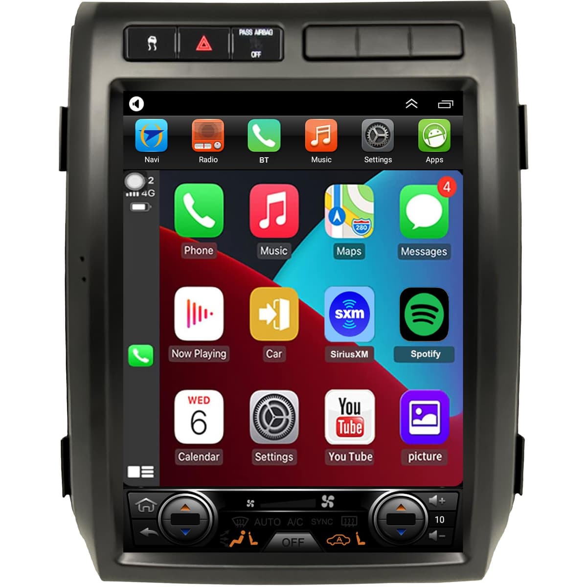 Topdisplay Para Ford F150 Actualización de Radio 2009 2010 2011 2012, Sistema de Estéreo con CPU de 8 núcleos, Pantalla Táctil de 12.1 pulgadas, CarPlay y Android Auto, Cámara Gratis (¡Solo compatible con AC Manual!)