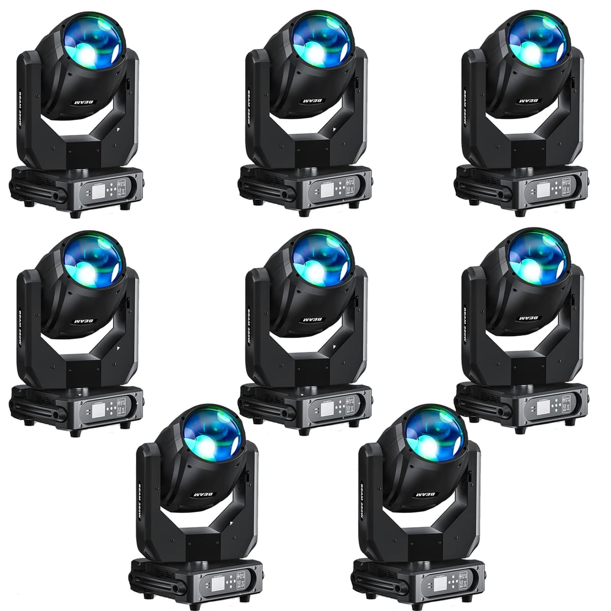 Datewink 8-Pack Moving Head DJ 280W LED con 14 colores, 14 gobos y prismas efecto escena ZQ02229US