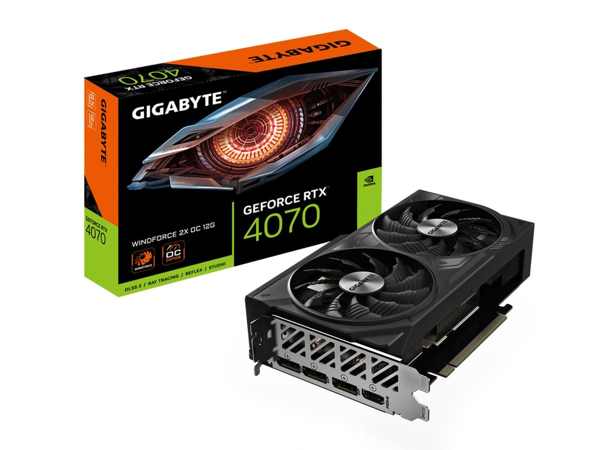 GIGABYTE GeForce RTX 4070 WINDFORCE 2X OC 12G, 12GB GDDR6X, GV-N4070WF2OC-12GD