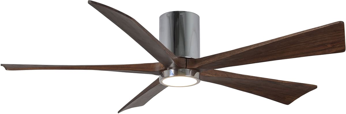 Matthews Irene Ventilador de Techo 60" con Luz LED, Motor DC Silencioso, 5 Aspas de Madera Nogal, Control Remoto y Control de Pared IR5HLK-CR-60