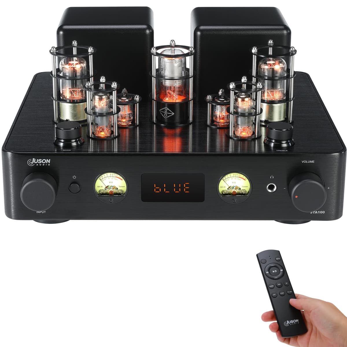 DIFIIFOL Juson Audio JTA100 Versión 2025 Amplificador Integrado Híbrido de 200W con Válvulas BT 5.0 Óptico AUX RCA Entrada Phono y Salida de Auriculares 2.1CH Clase AB HiFi Audio para Tocadiscos JTA100-N