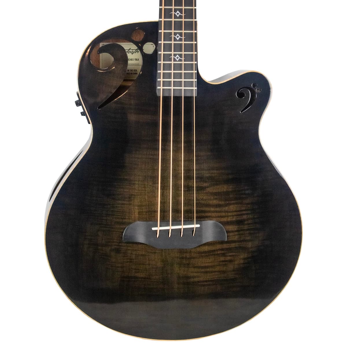 Sawtooth Rudy Sarzo Signature Transparent Black Flame Bass Acústico-Eléctrico ST-AB24EC-TBLK