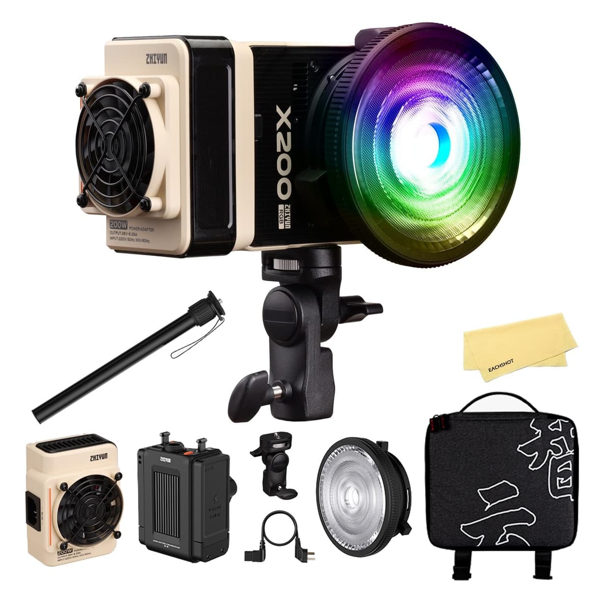 ZHIYUN MOLUS X200 RGB Combo 200W luz de video RGB con Bowens y control inteligente zy00045